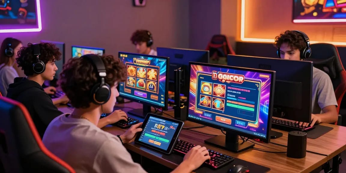 Engaging slot gaming scene showcasing players enjoying slot gacor with dynamic RTP insights and vibrant atmosphere.