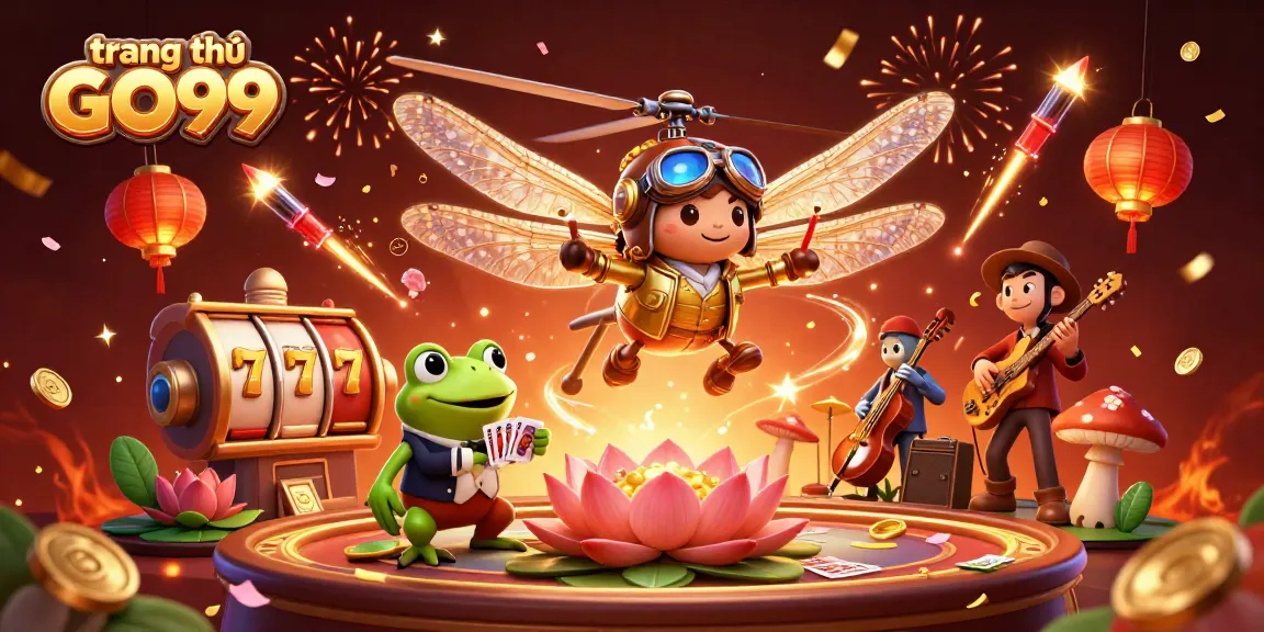 Experience the fun of trang chủ GO99 with vibrant characters amidst a lively casino scene.
