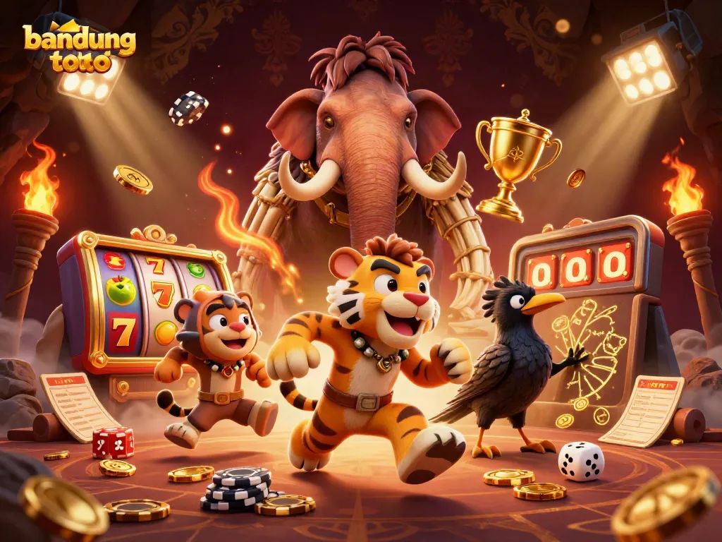 Experience thrilling gameplay at bandung toto with ancient characters in a lively casino setting.