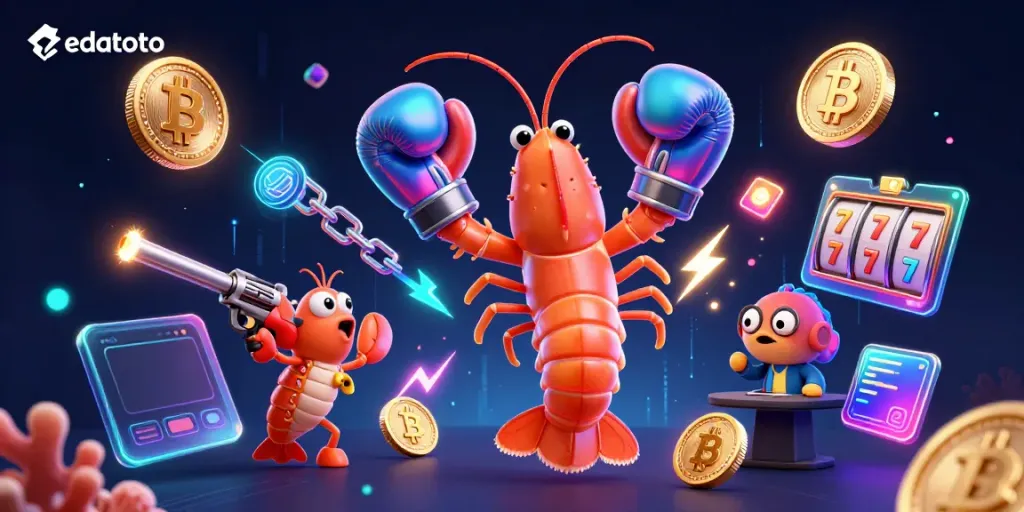edatoto merayakan kemenangan dengan karakter 3D udang mantis dan elemen slot yang dinamis