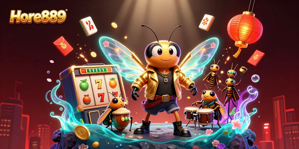 Engaging players with immersive gameplay at Hore889, highlighted by vibrant characters and casino elements.