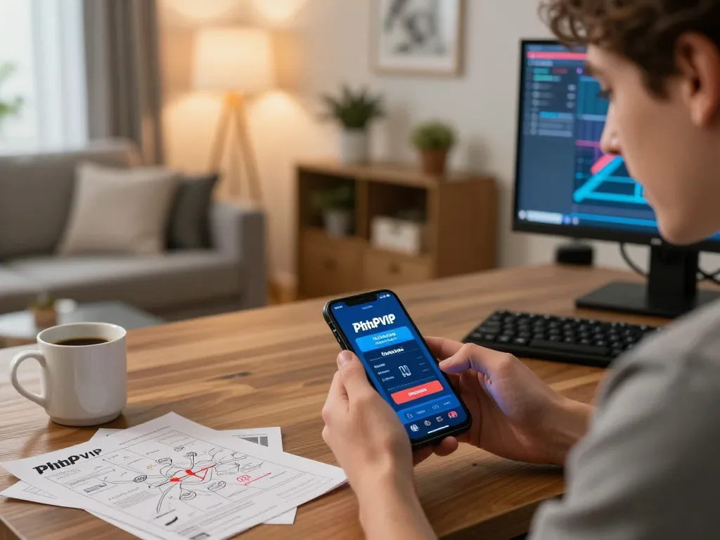 Engaging with the PHPVIP app for online gambling entertainment.