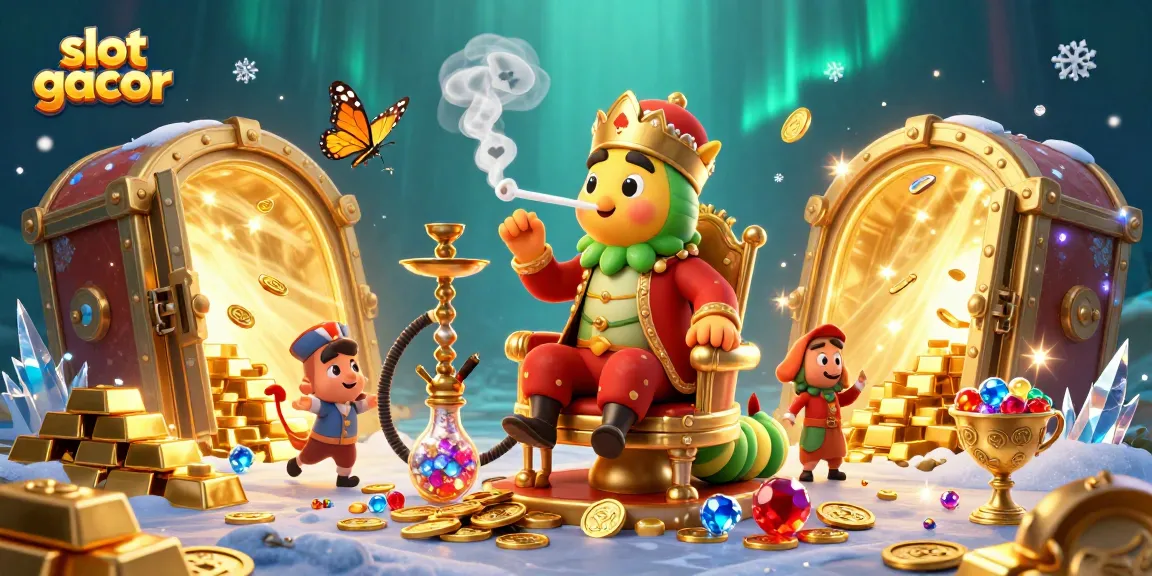 Experience the excitement of slot gacor with a magical casino scene filled with treasures and vibrant characters.