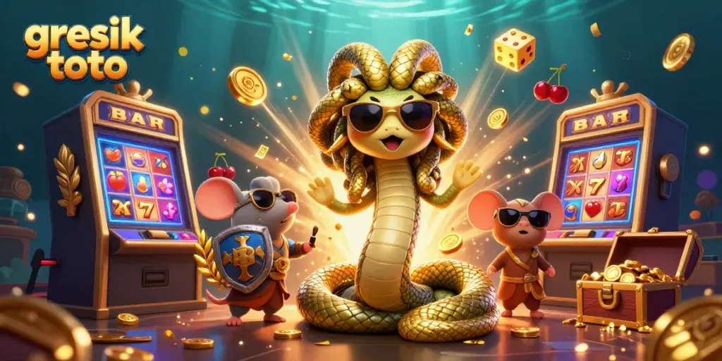 Experience the excitement of gresik toto with vibrant characters and rich casino game elements.