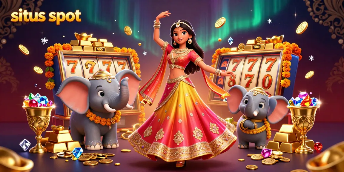 Spark winning spins on situs slot with a vibrant scene of fortune, jewels, and excitement