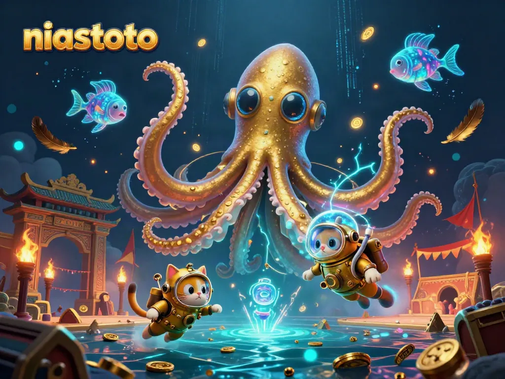 Permainan niastoto yang mendebarkan dengan monster laut dan karakter unik dalam grafis 3D.