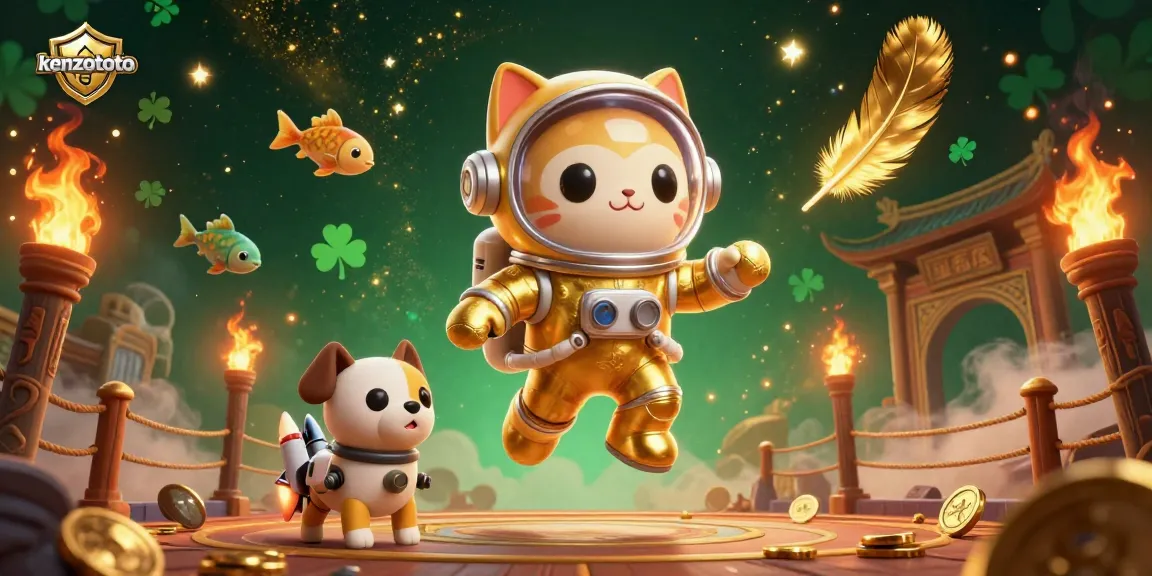Engage with kenzototo: a vibrant 3D illustration showcasing a playful casino scene with dynamic characters.