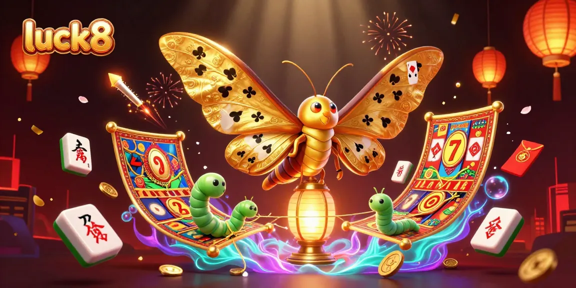 Experience luck8's dynamic gambling world through this vibrant casino illustration.