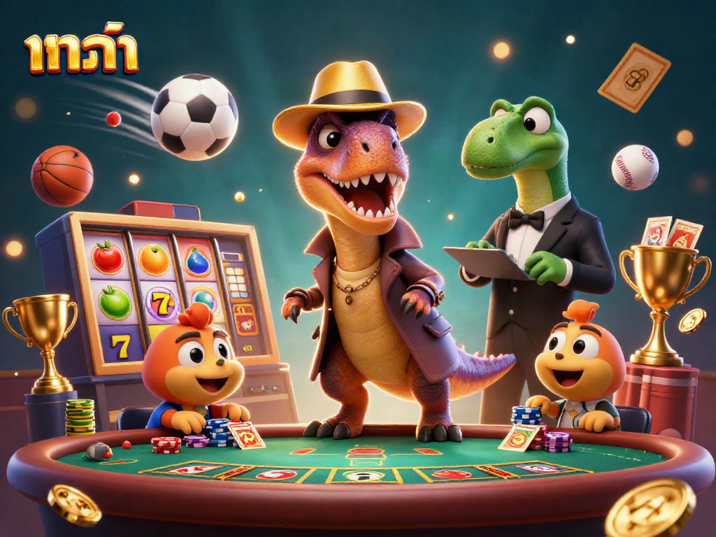 Experience exhilarating บาคาร่า card games with clever cartoon dinosaurs at the casino