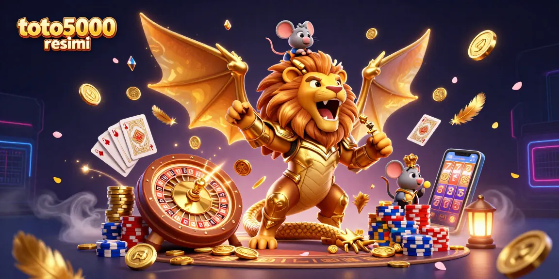 Experience the excitement of toto5000 resmi in a vibrant 3D casino scene with captivating characters and dynamic gaming elements.