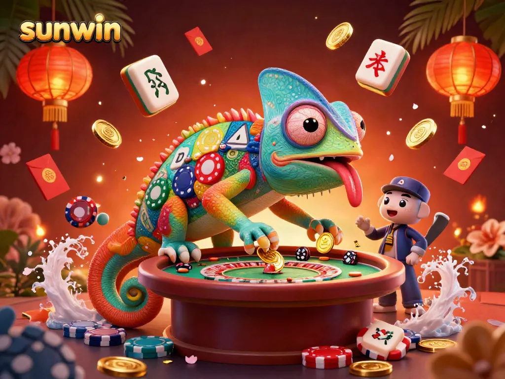 Engage in thrilling gameplay at sunwin with vibrant slot visuals, poker scenes, and dynamic casino elements.