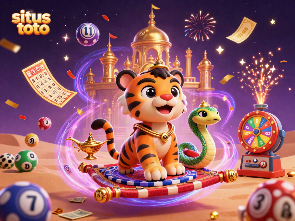 Gambar situs toto menampilkan sultan harimau dan elemen kasino yang dinamis.