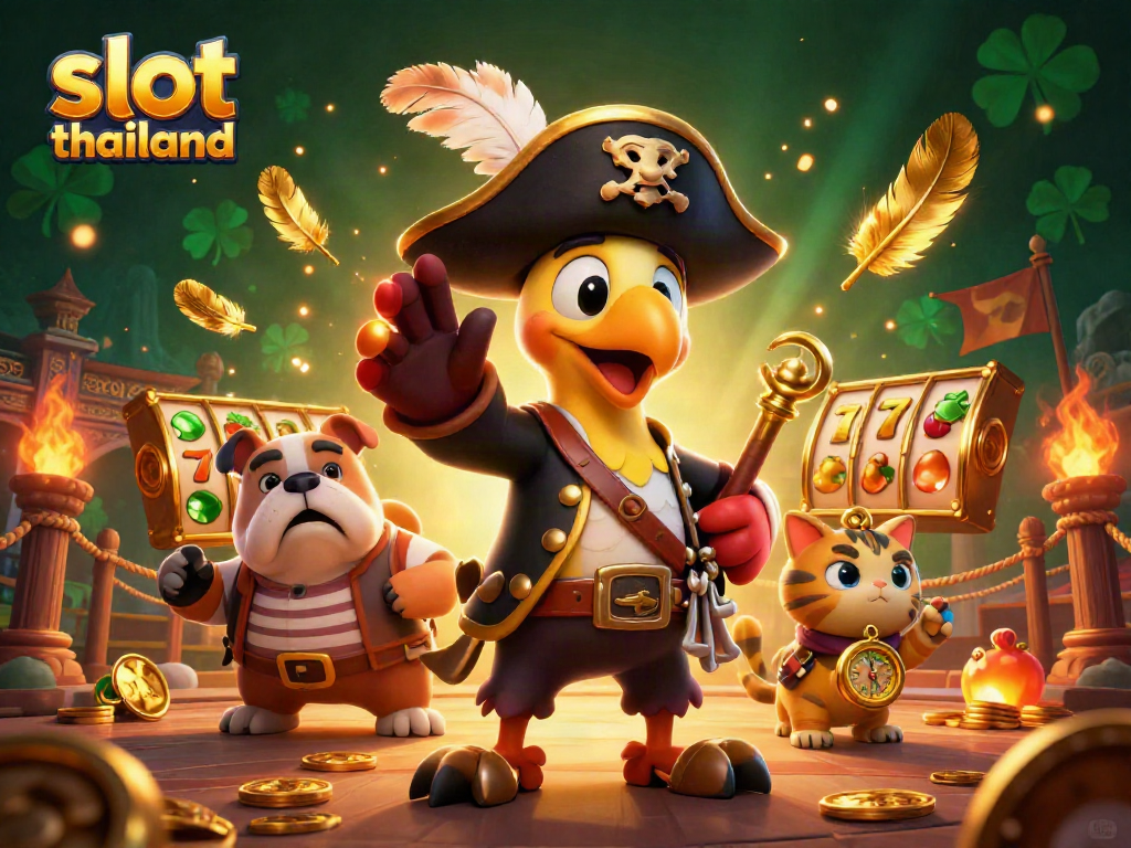 Experience thrilling slot thailand action with vibrant characters and casino elements in a dynamic illustration.