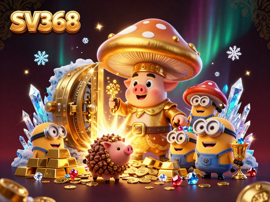 Experience thrilling adventures at SV368 with a magical scene of gold and treasure in this 3D illustration.