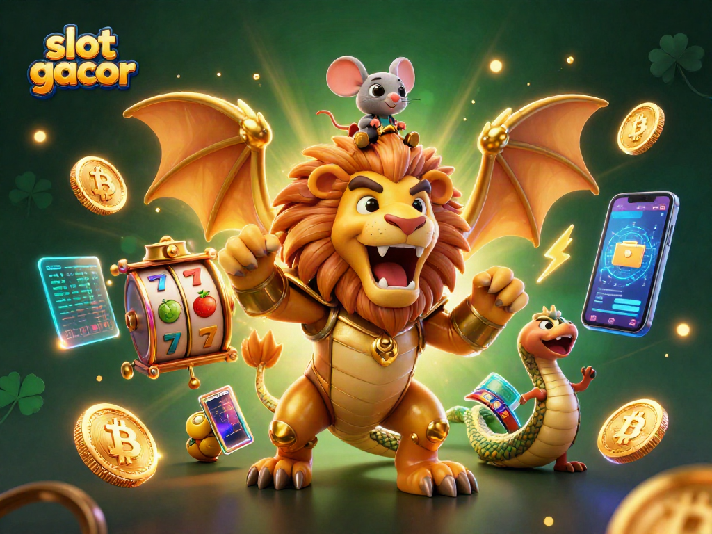 Menggandakan keberuntungan dengan slot gacor yang menampilkan makhluk chimera 3D dengan elemen keuangan digital.