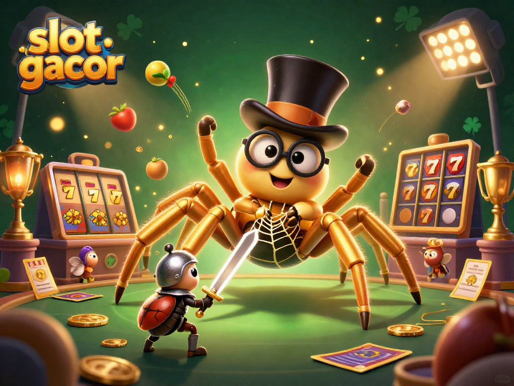 Prediksi slot gacor dengan petualangan karakter menarik dalam ilustrasi kasino 3D yang kaya detail.