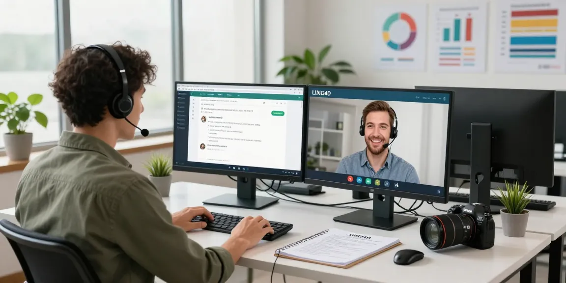 LING4D customer service representative assisting clients in a digital workspace