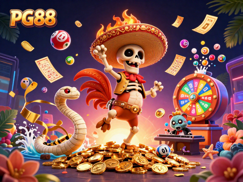 Experience thrilling slots and jackpots at PG88 with vibrant characters and dynamic gaming elements.