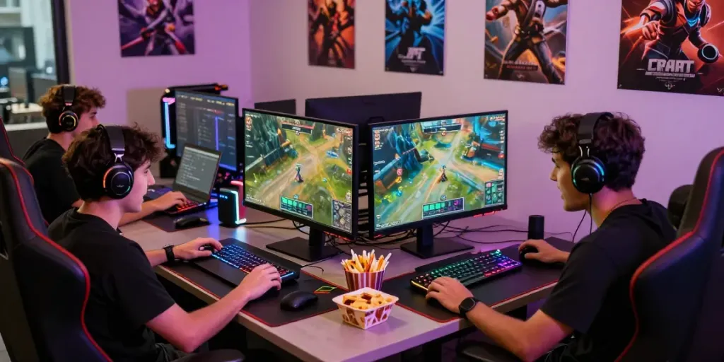 Engaged players experiencing jebolwd alternatif in an immersive online gaming setup.
