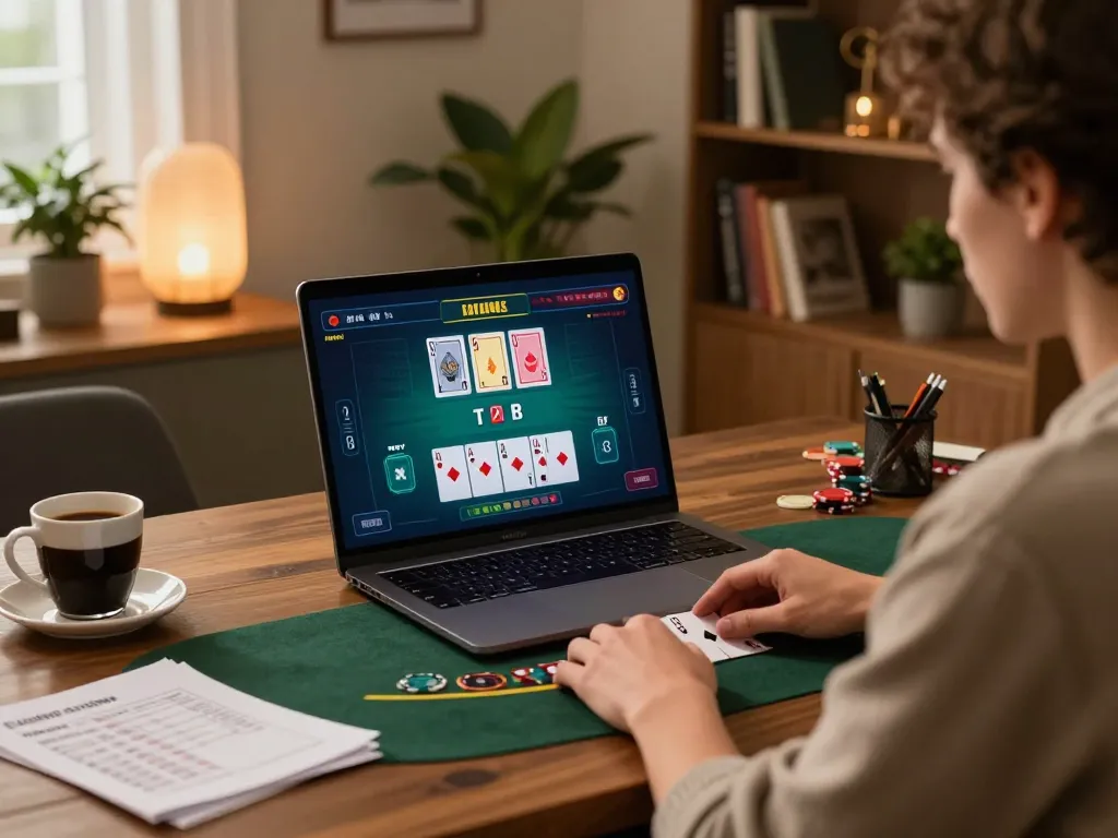 Engaged player at cm88 enjoying live dealer blackjack, showcasing online gambling strategy.