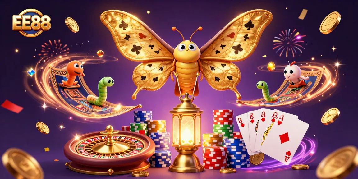 EE88 showcases a vibrant casino scene with golden elements, enhancing the excitement of gaming.