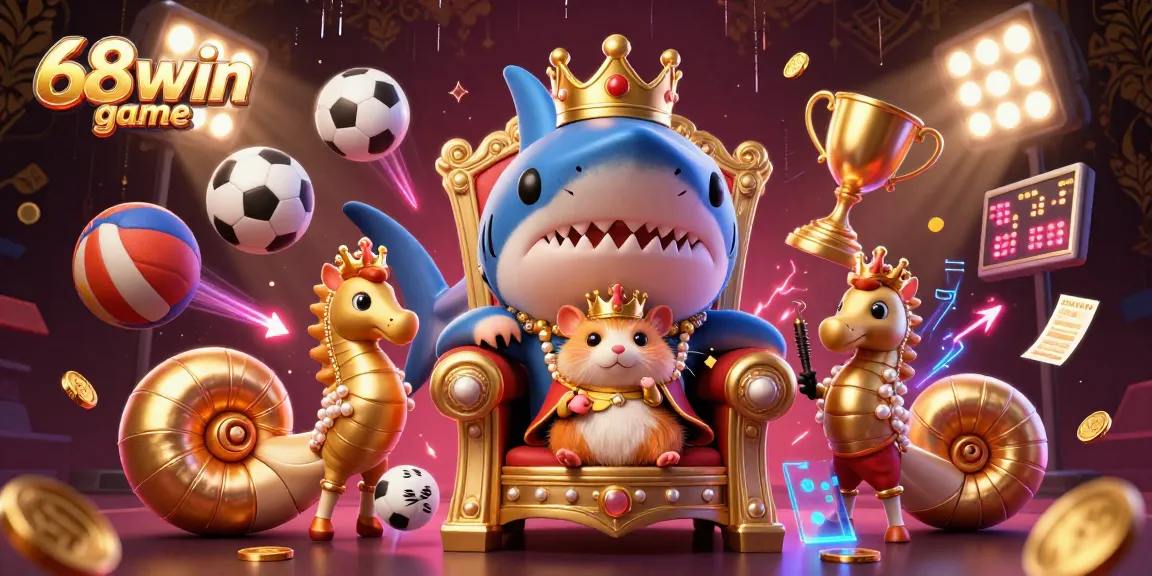 Experience thrilling action with 68win game featuring a golden hamster king and dynamic sports elements.