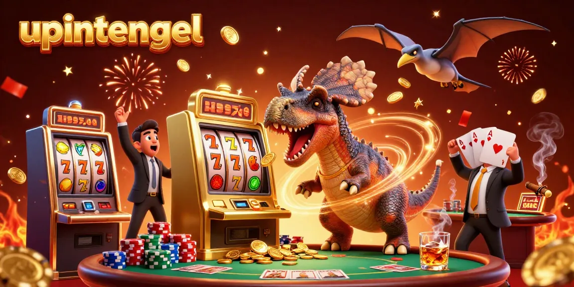 Menghasilkan jackpot di slot dengan upintogel oleh pachycephalosaurus, manajer kasino, dan pteranodon.