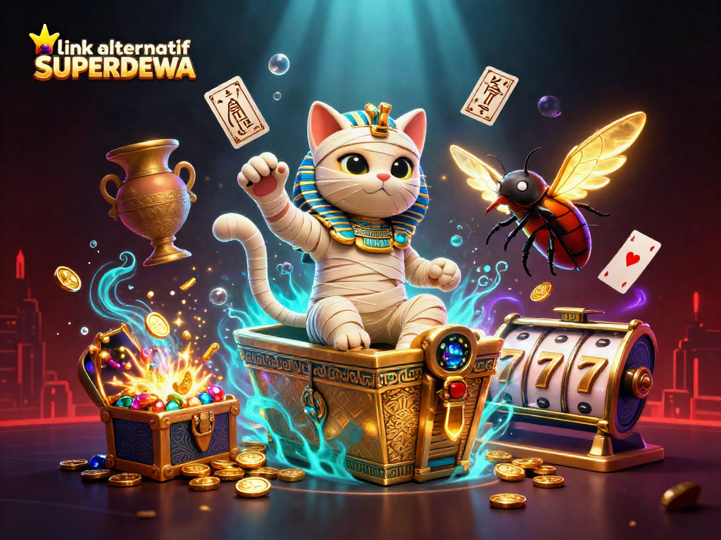 Engage with link alternatif SUPERDEWA featuring a dynamic pyramid casino scene with rich gaming elements.