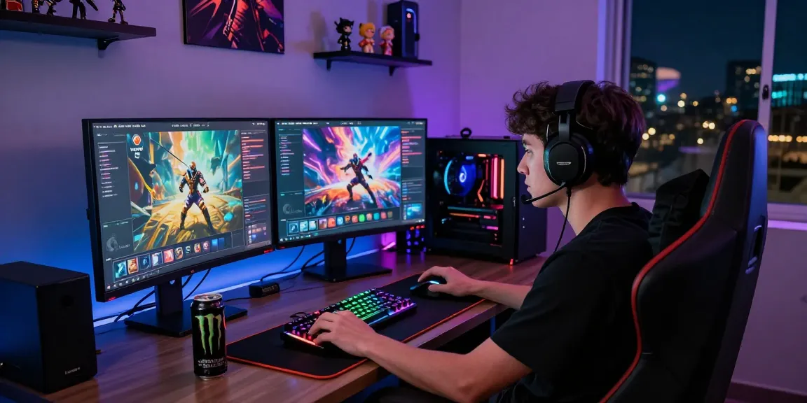 Gamer menggunakan LUXURY12 Link Alternatif dalam suasana gaming modern dengan cahaya RGB.
