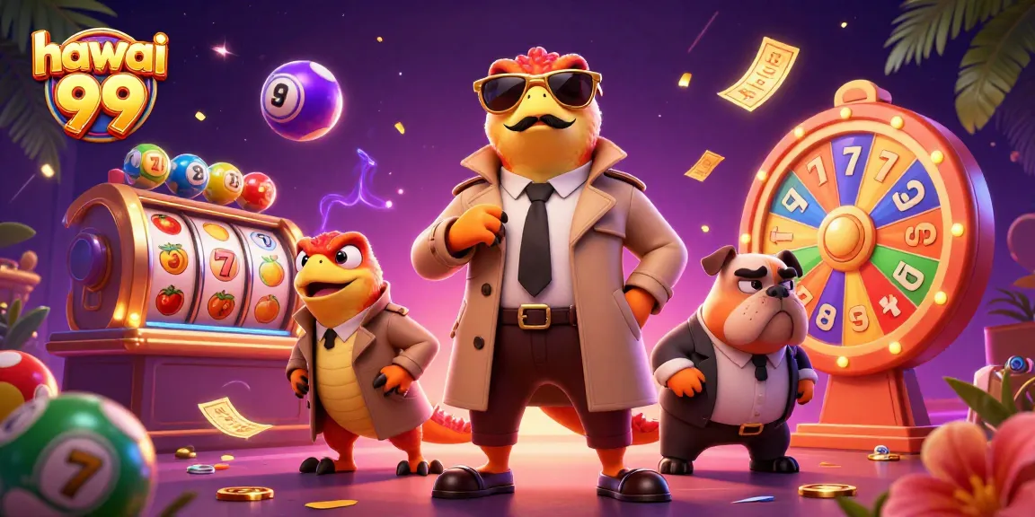 Engage with hawai 99 in a dynamic casino atmosphere featuring raptors and casino elements.