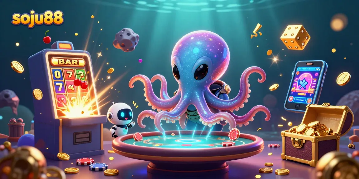 Experience thrilling poker adventures with soju88 in this dynamic 3D casino scene.